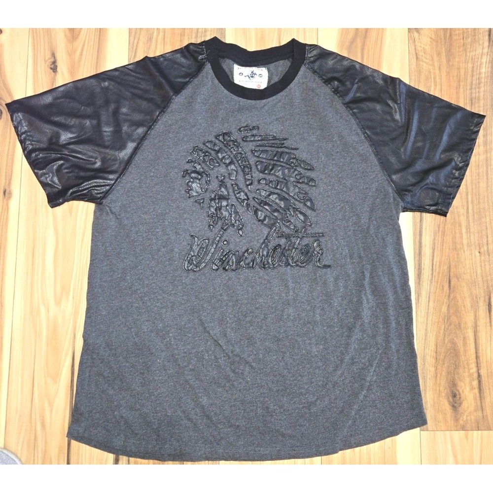 Winchester‎ T Shirt Mens Gray Black Size 3XL Cut Out Design Native American